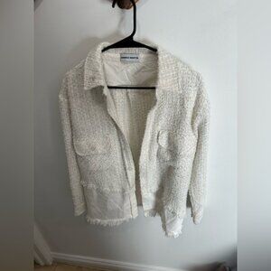 ANDREA MARTIN TWEED DENIM JACKET - SIZE XS